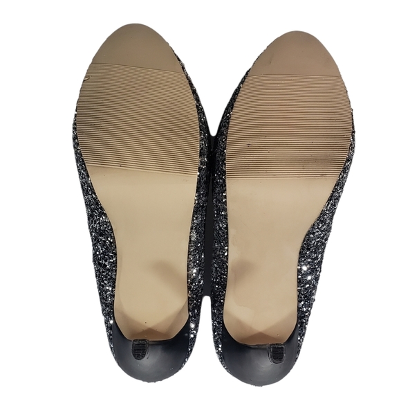 Madden Girl Black Silver Sequin Glitter Platform Heels Sz 9 Evening Party Gothic - Picture 9 of 13